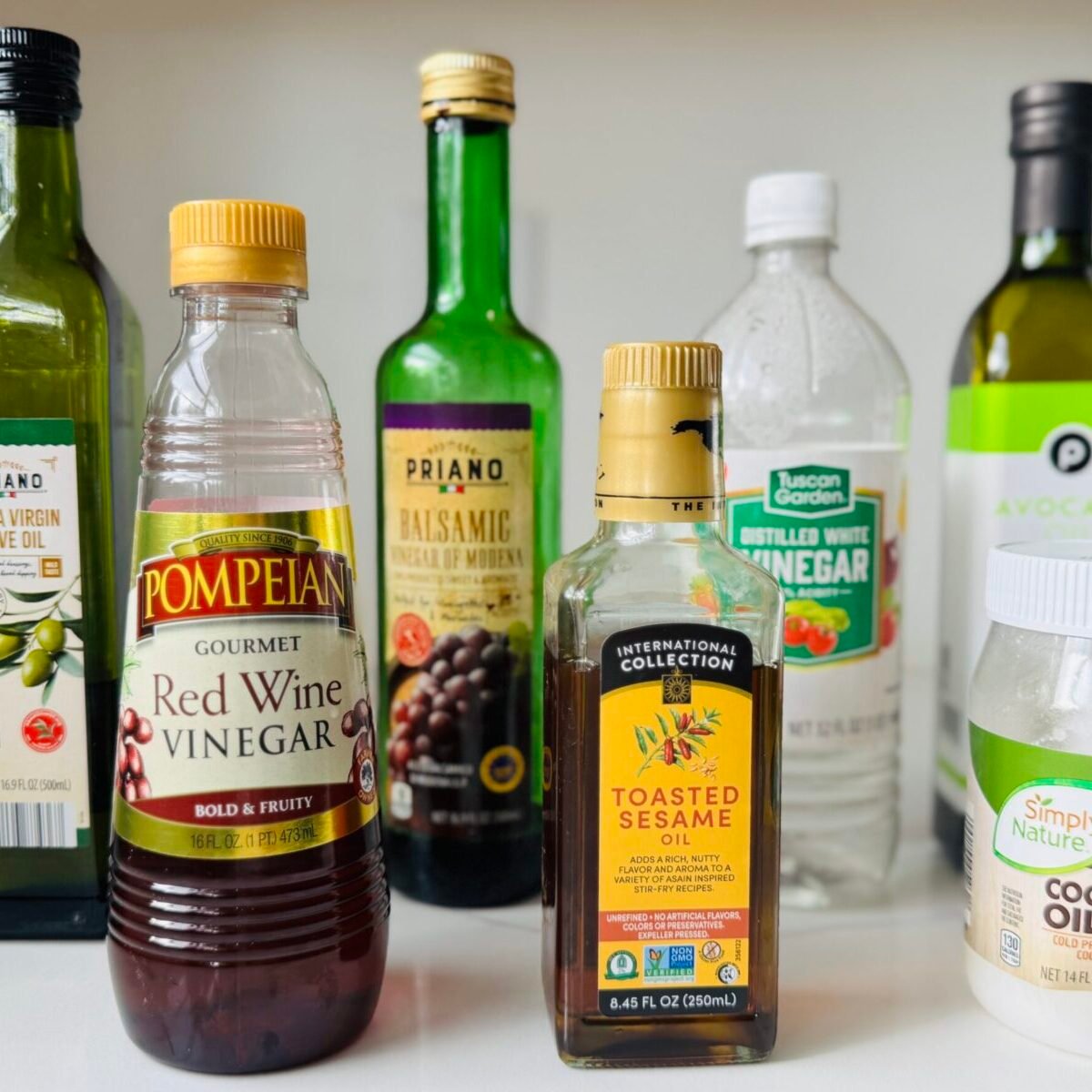 The Pantry First Method - Oils and Vinegars in kitchen