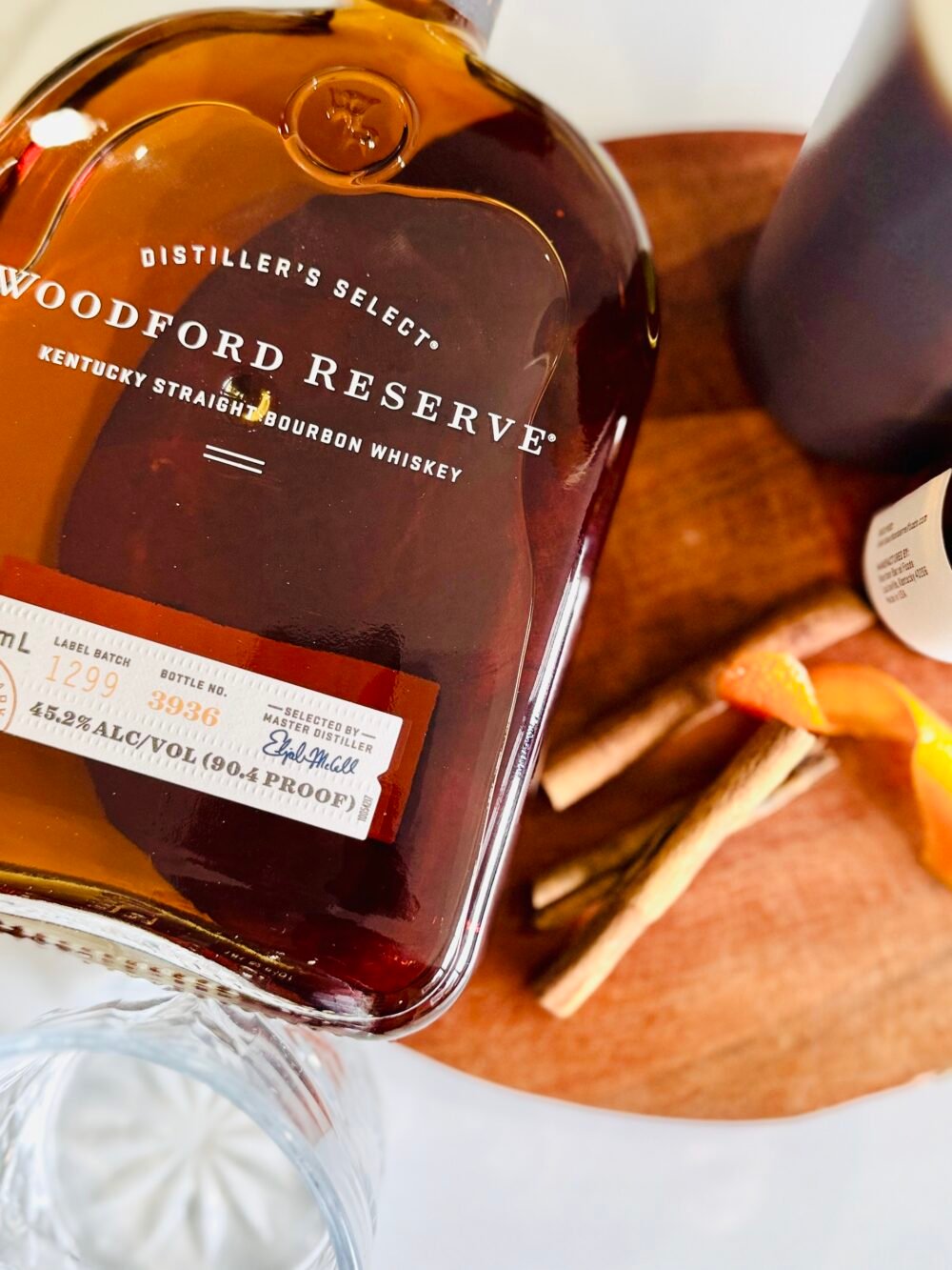 Pumpkin Spice Old Fashioned ingredients overhead shot