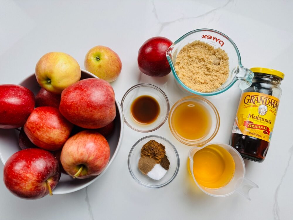 Holiday Apple Butter Ingredients overhead shot