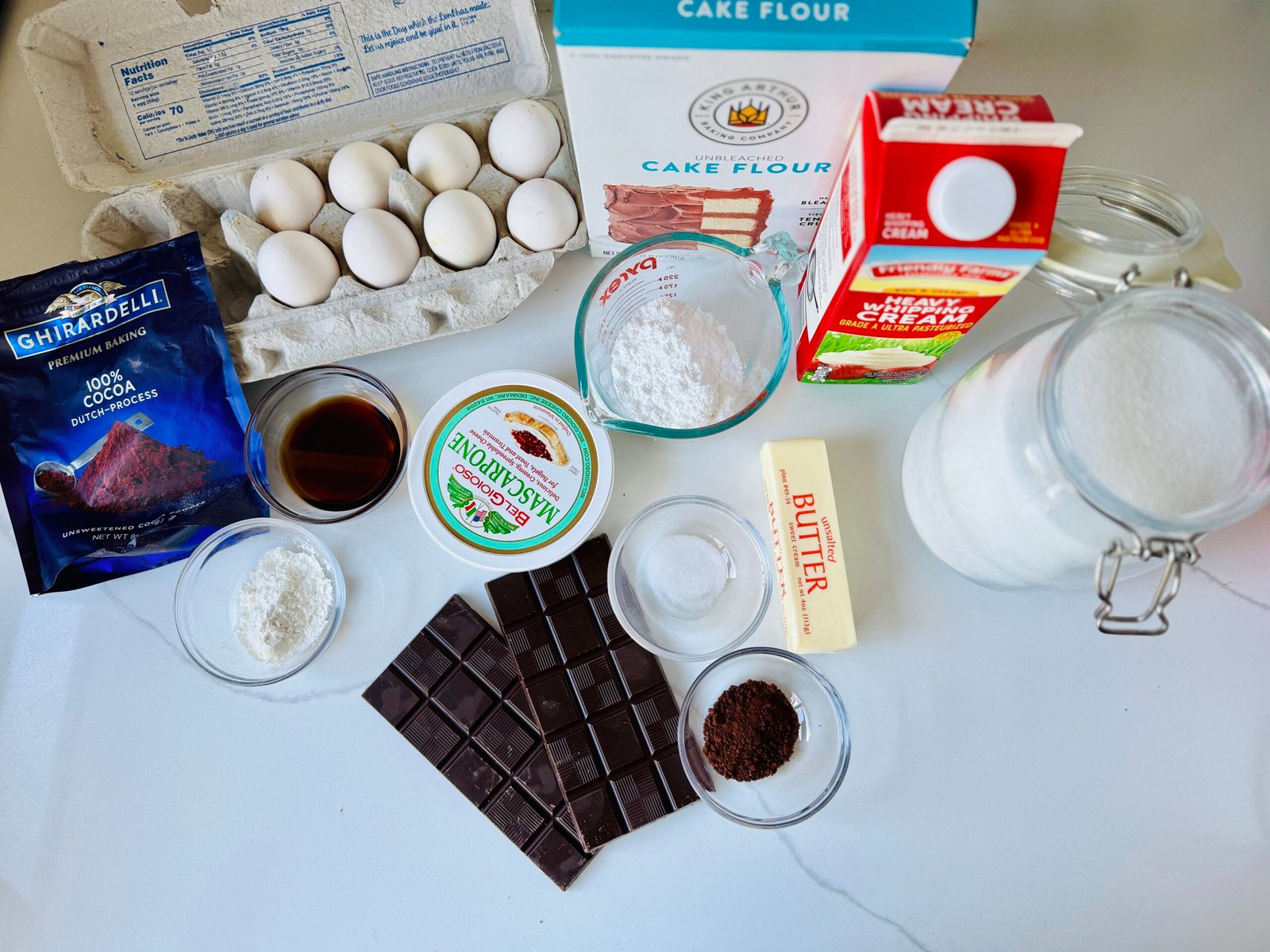 Tiramisu Yule Log Ingredients
