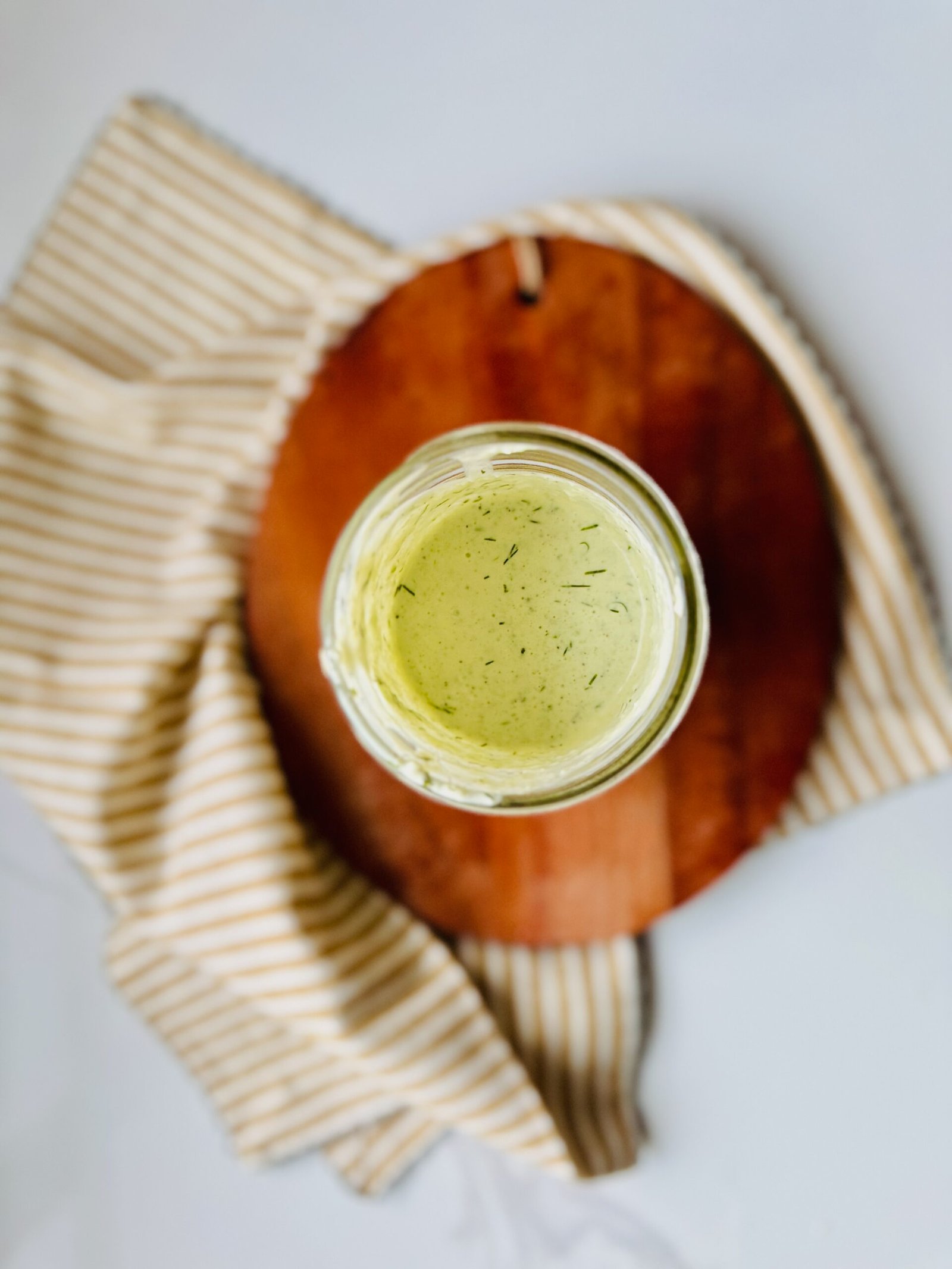 Creamy Greek Sauce over head shot - Sesame Ginger Gochujang Sauce