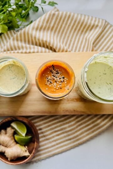 Five Sauces overhead shot. sauce based meal planning