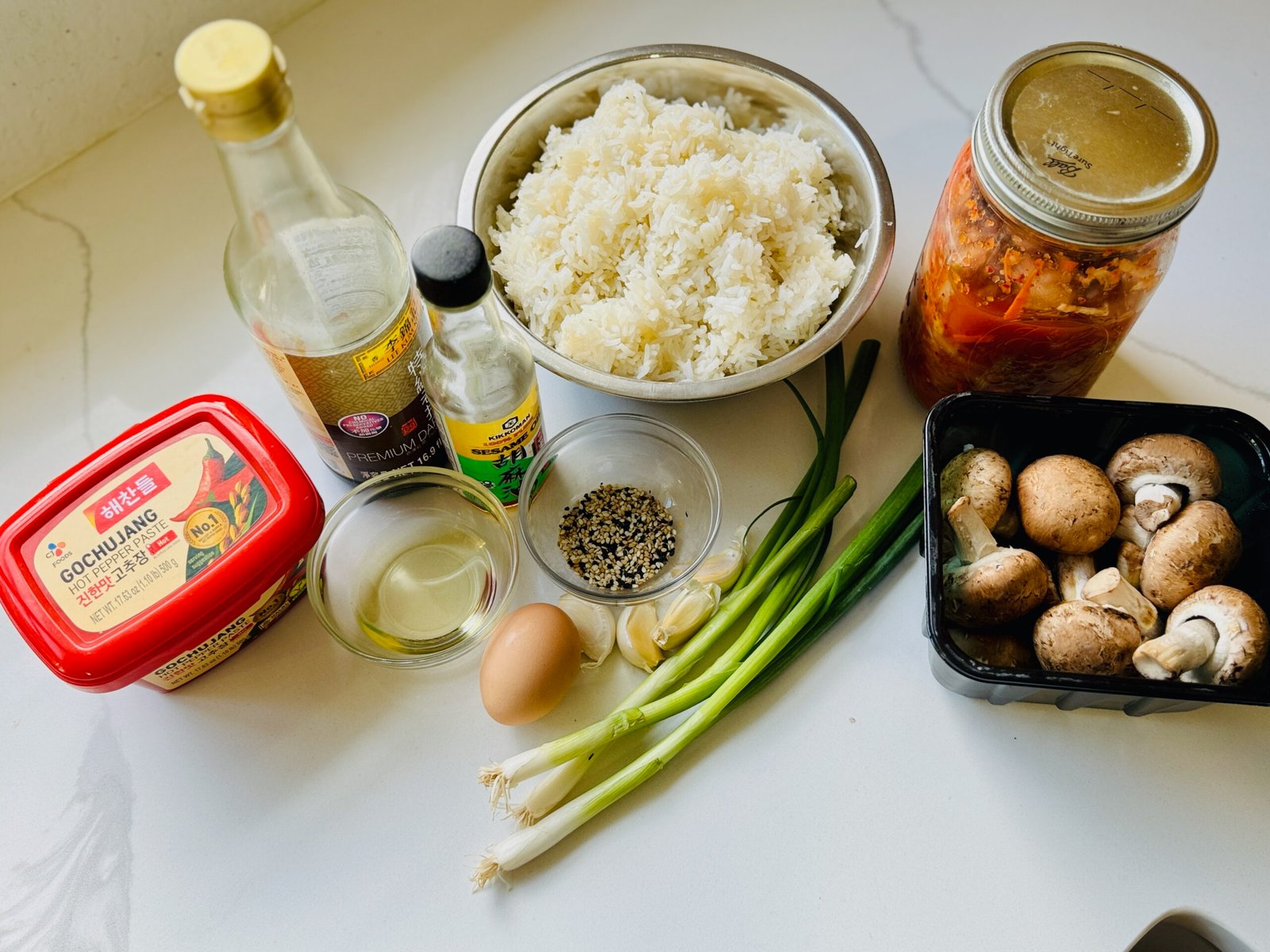 Kimchi Fried Rice (Bokkeumbap) ingredients 