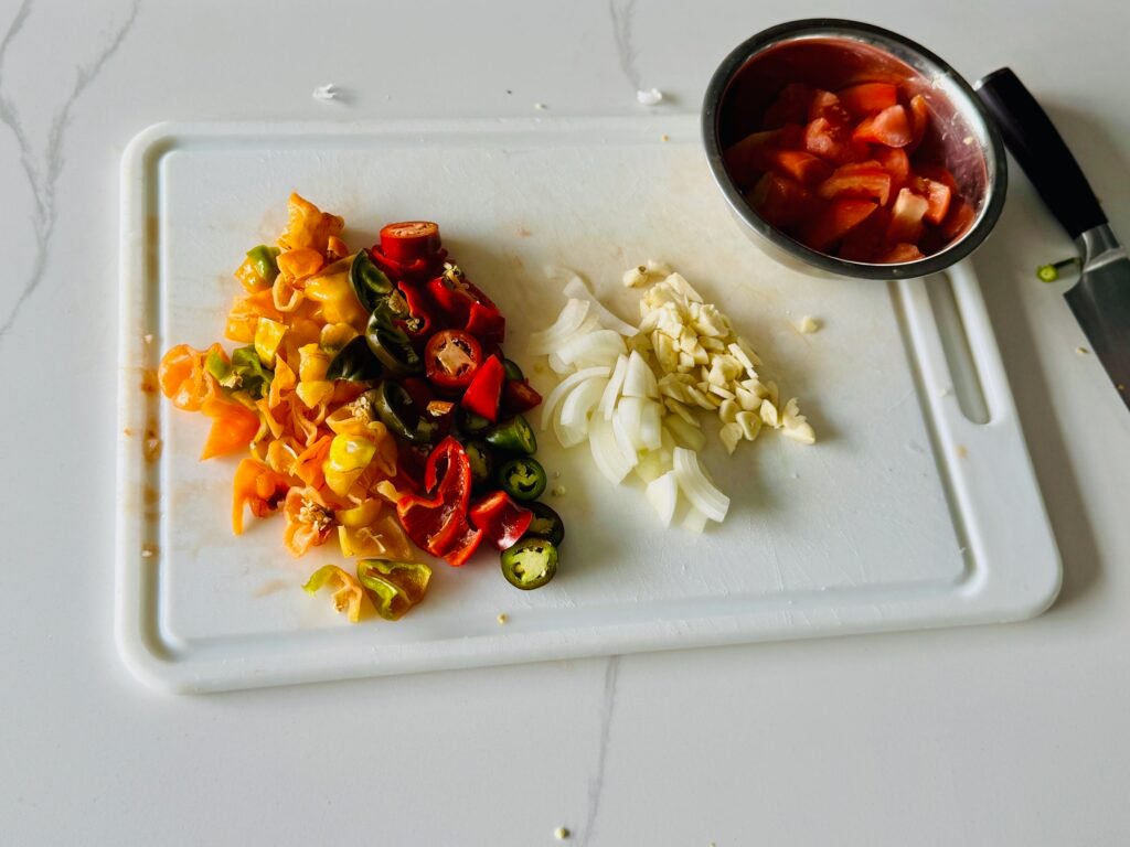 Fermented Habanero Hot Sauce chopped ingredients