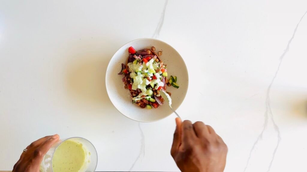 Loaded Mediterranean Sweet Potatoes