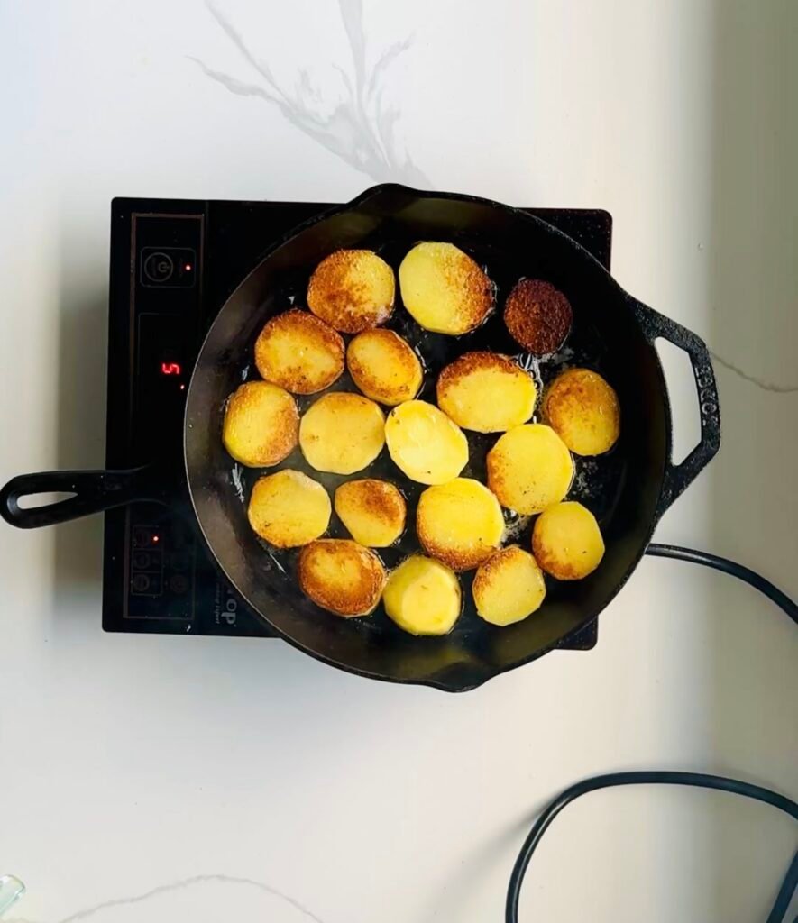 Thin cut melting potatoes process