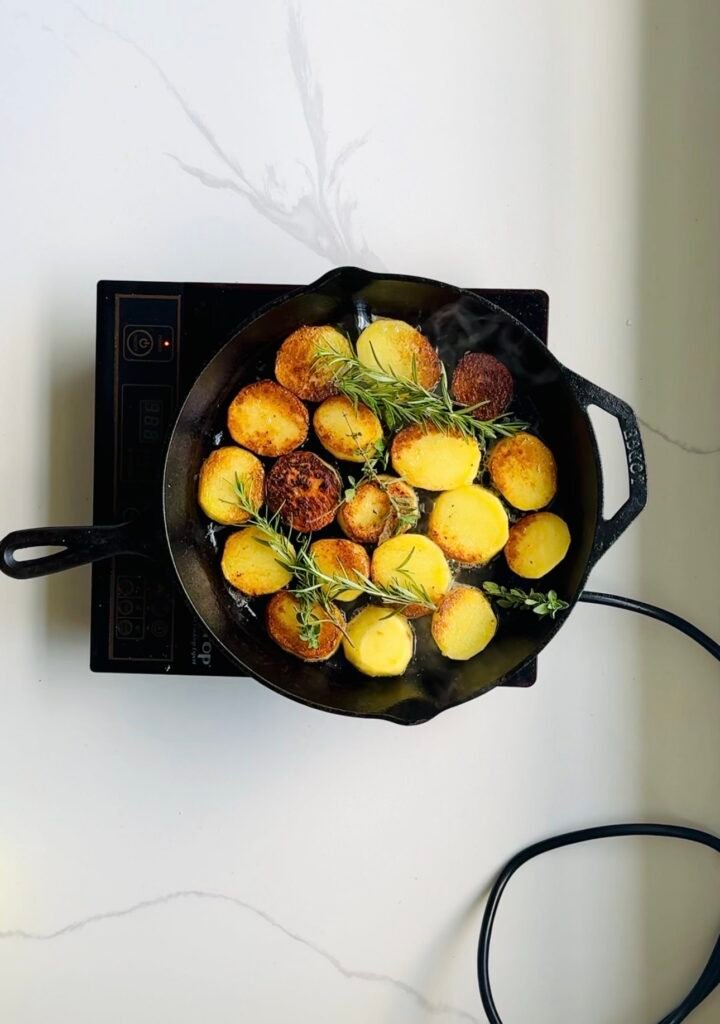Thin cut melting potatoes process