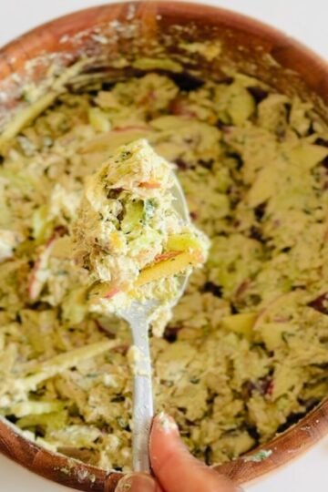 Rotisserie Chicken Salad with Grapes, Apples, and Green Sauce