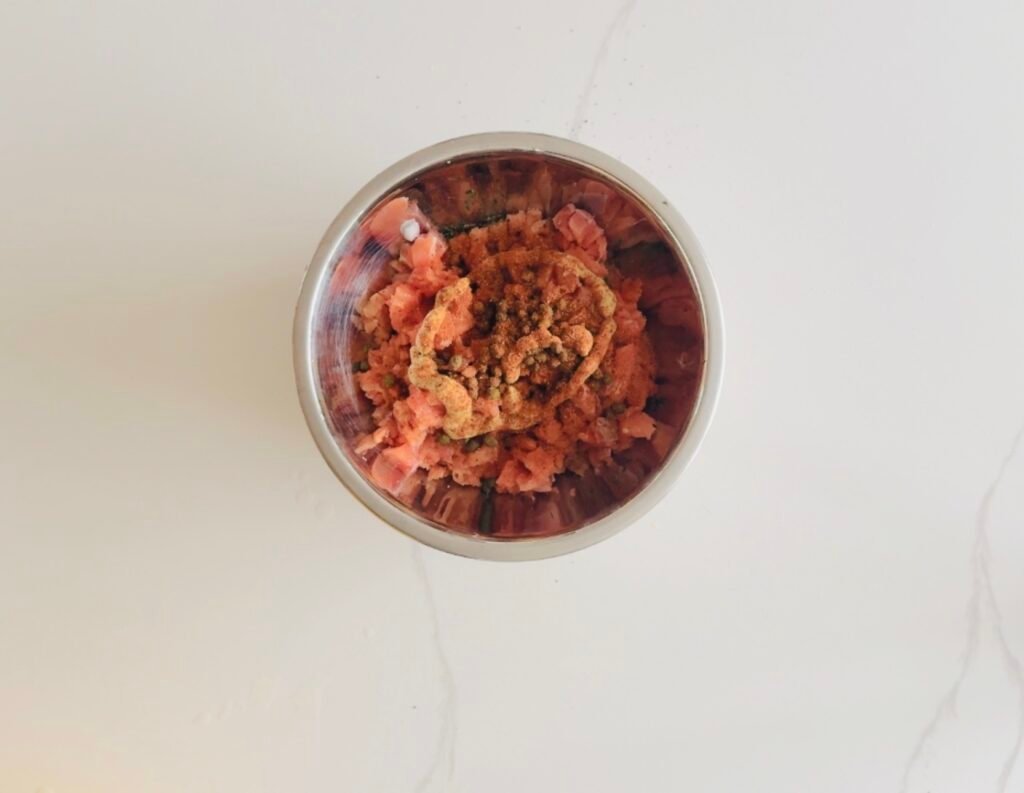 Salmon Burger with Old Bay Dill Secret Sauce