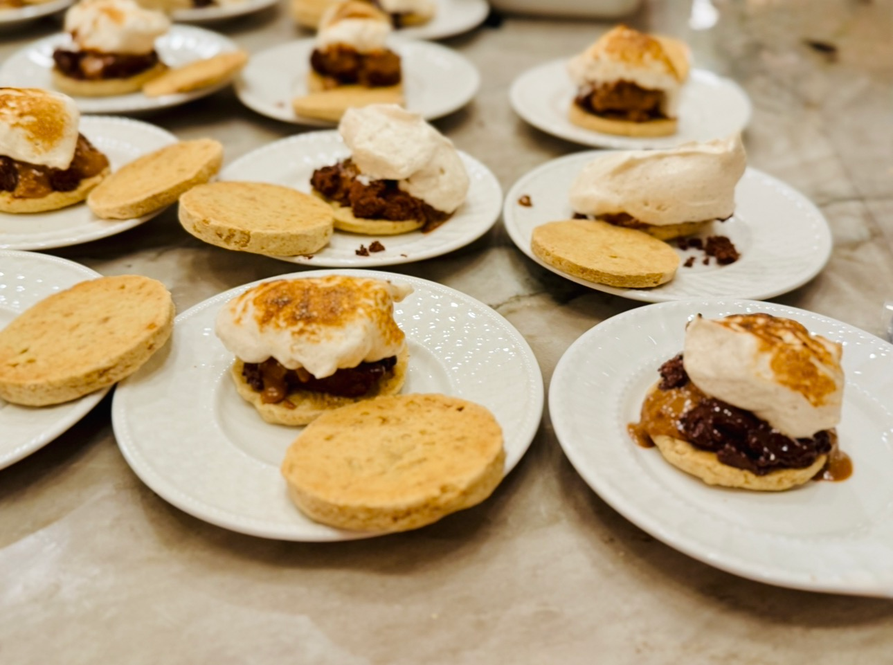 Ultimate gourmet s’more dessert with toasted marshmallow and rich chocolate filling
