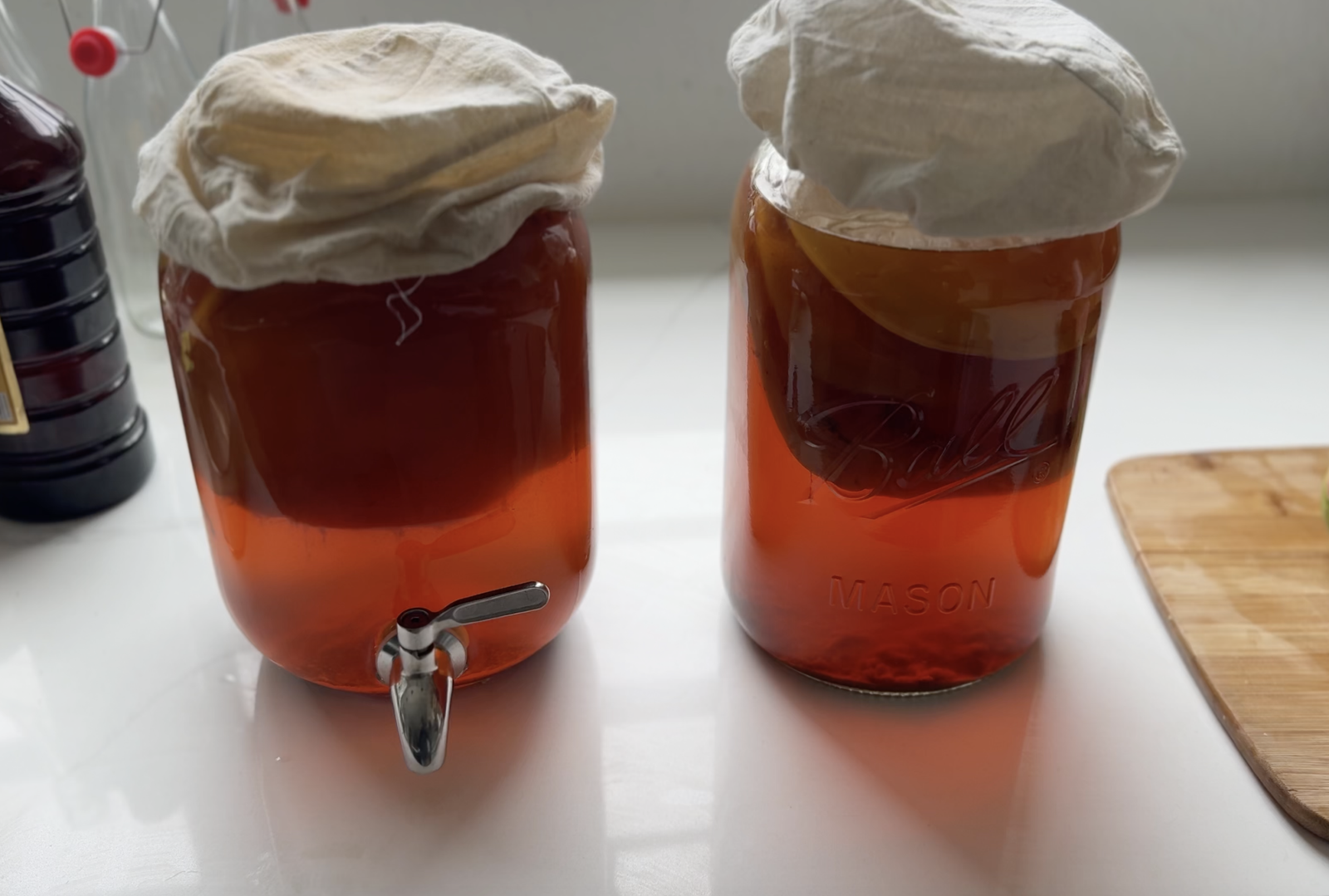Homemade Kombucha first fermentation
