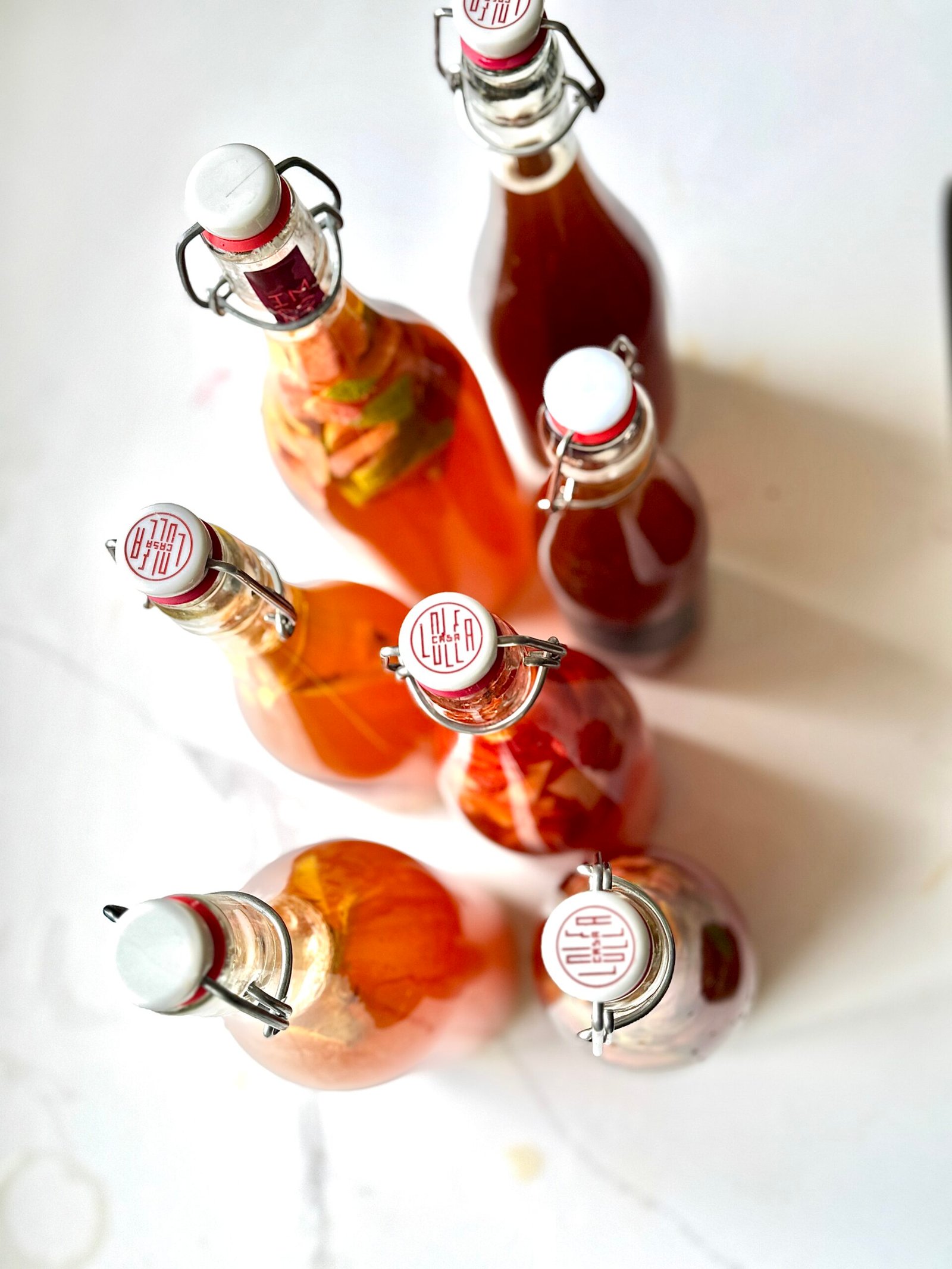 Homemade Kombucha overhead 