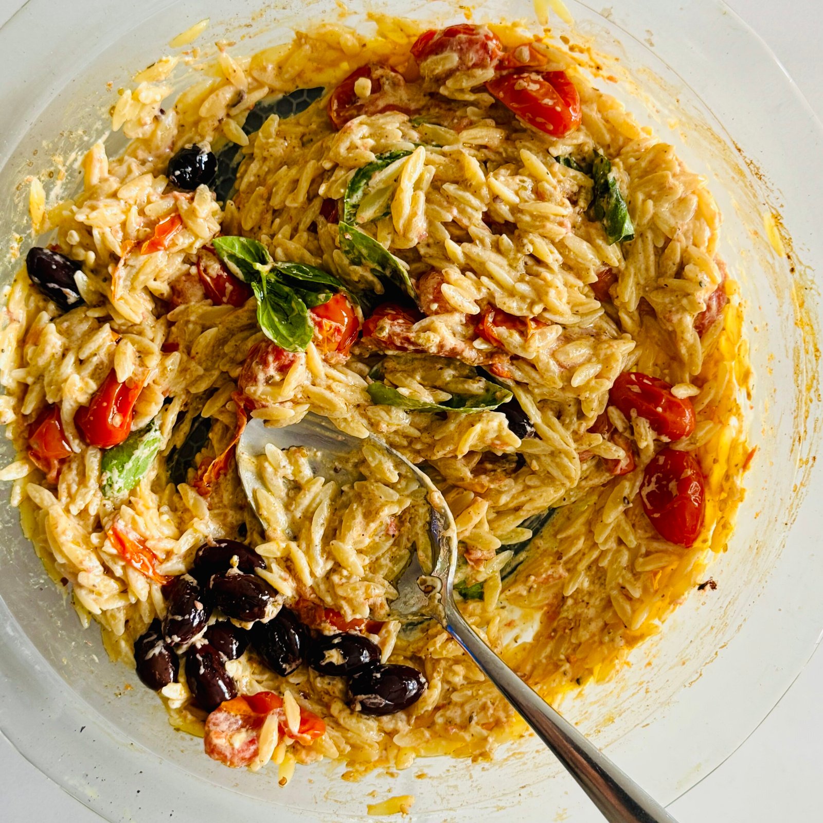 Baked Feta Orzo with Tomatoes, Olives, and Garlic