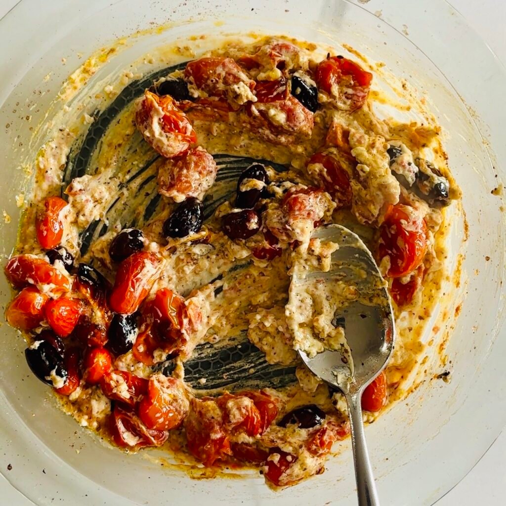 Baked Feta Orzo with Tomatoes, Olives, and Garlic