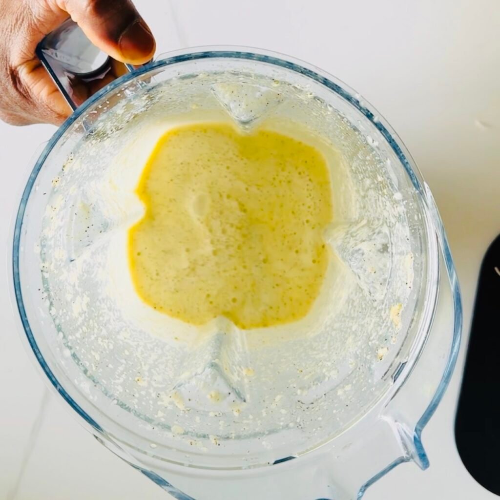 Mojo Marinade with Orange Juice and Lime in a blender