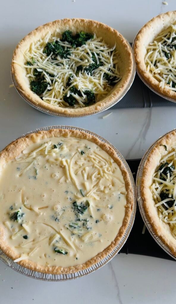 easy spinach Gruyère quiche