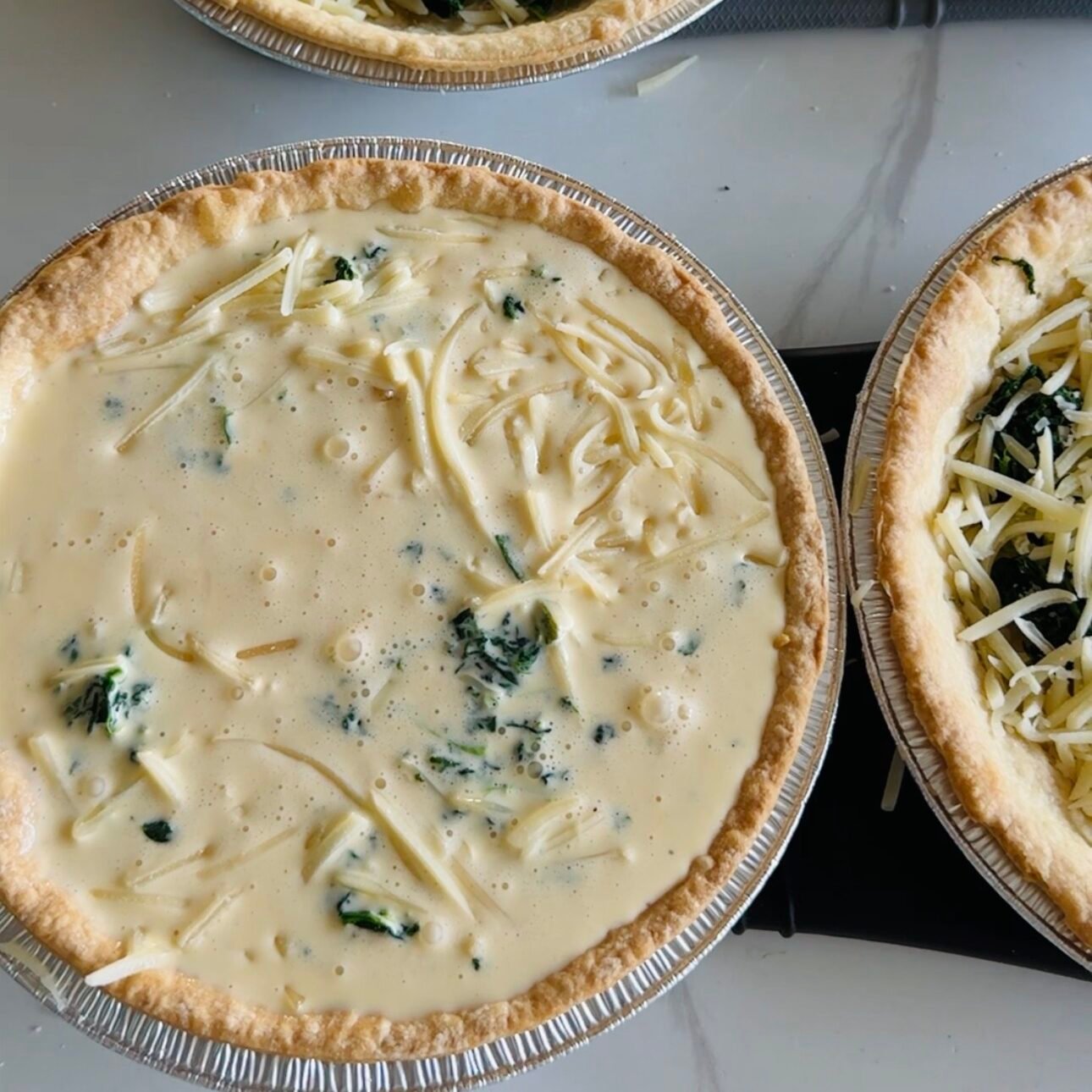 Spinach Gruyere quiche for breakfast or brunch