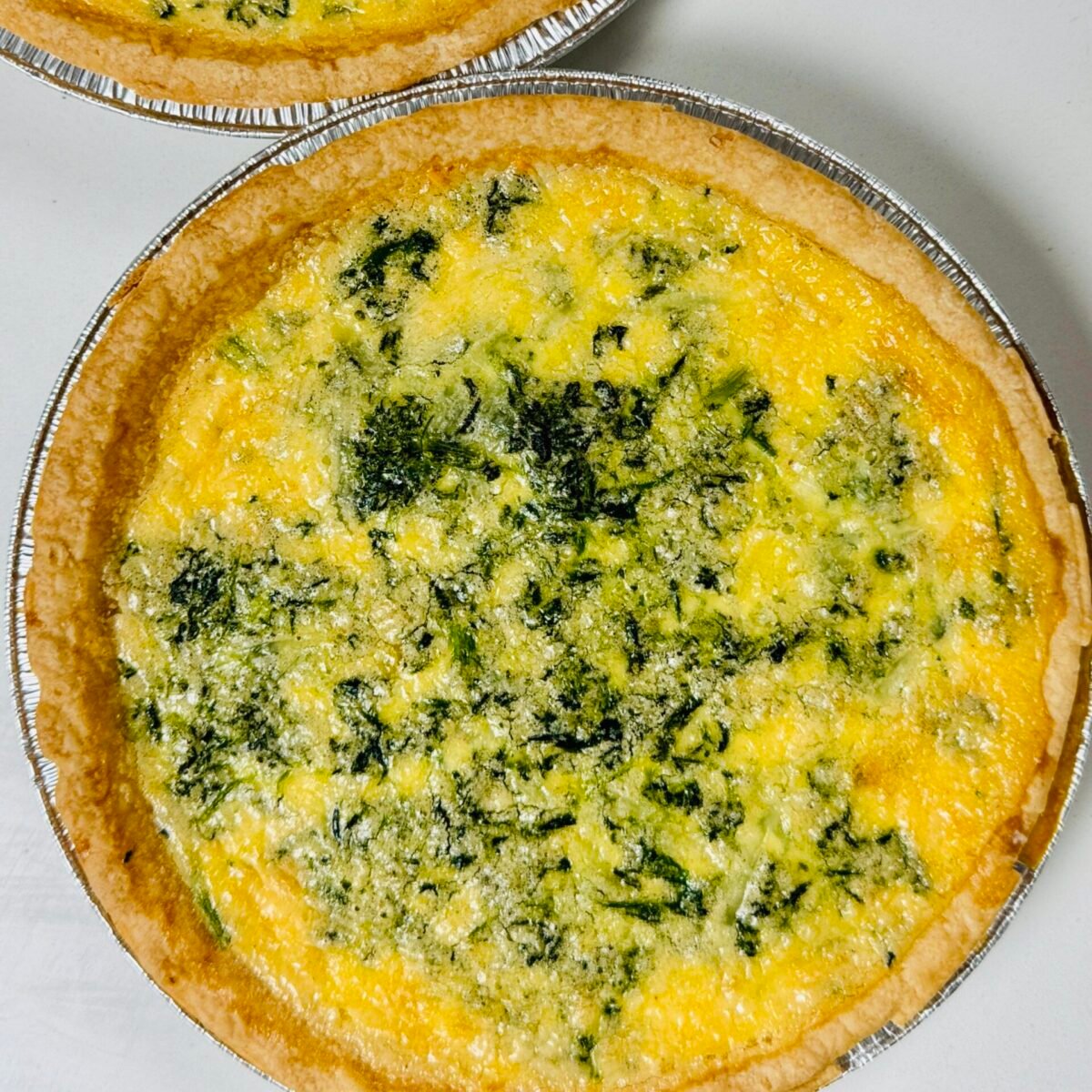 easy spinach Gruyère quiche