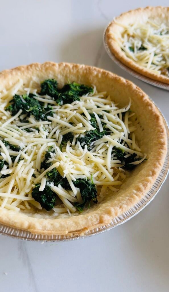 easy spinach Gruyère quiche