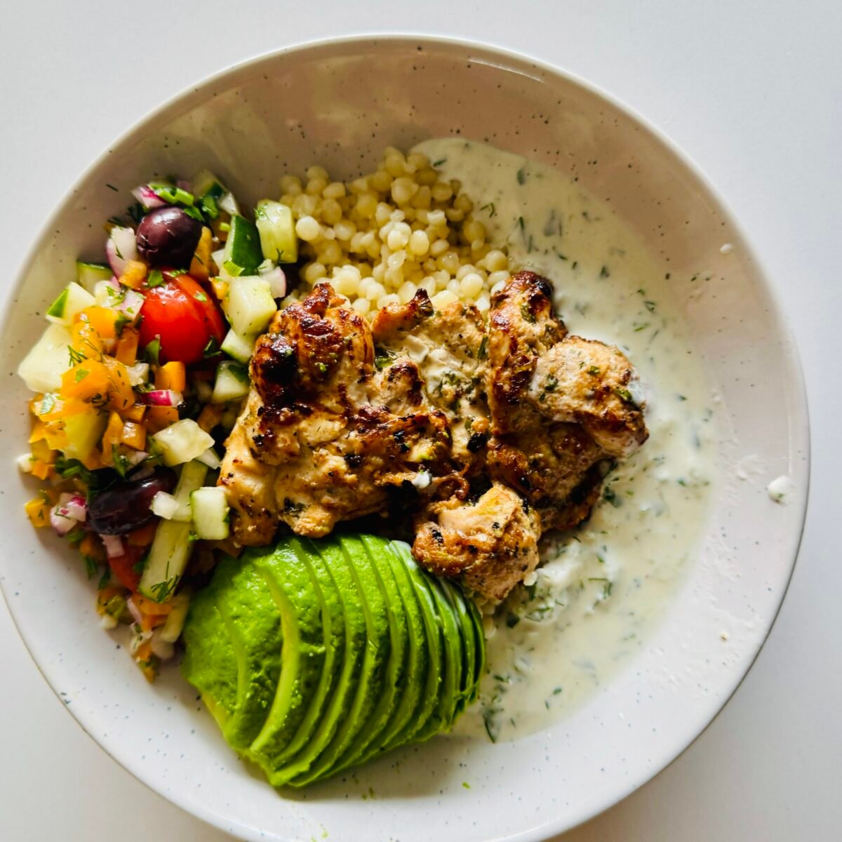Greek chicken bowl for an easy weeknight dinner
